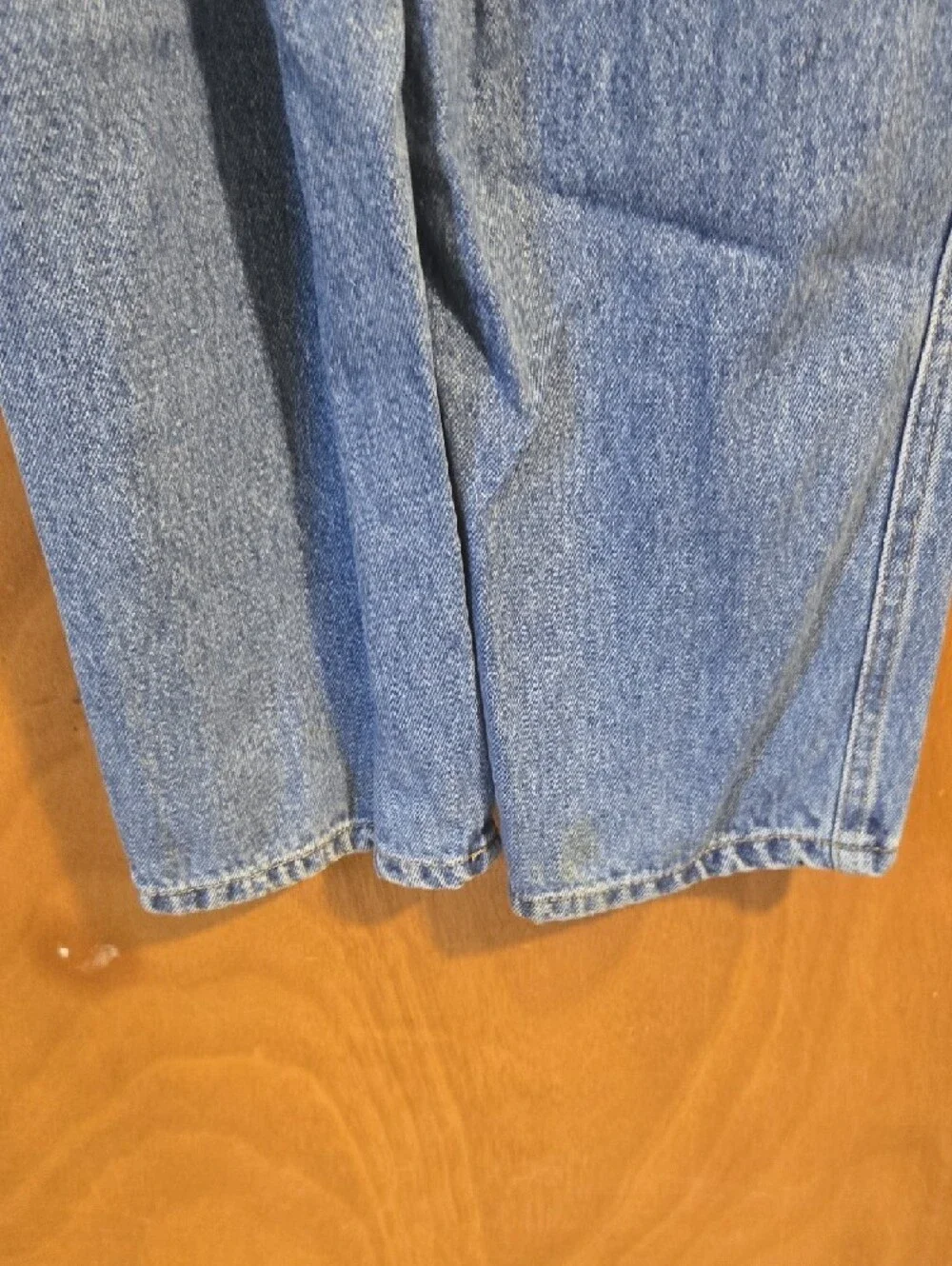 Light Wash Straight Leg Blue Denim Vintage 100 Cotton London Overalls Jumpsuit - Picture 9 of 12